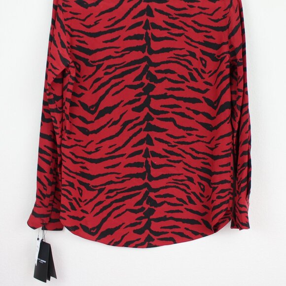 NEW Saint Laurent Red Zebra Silk Blouse– Statement Top for Work Events & GNO - Picture 13 of 15